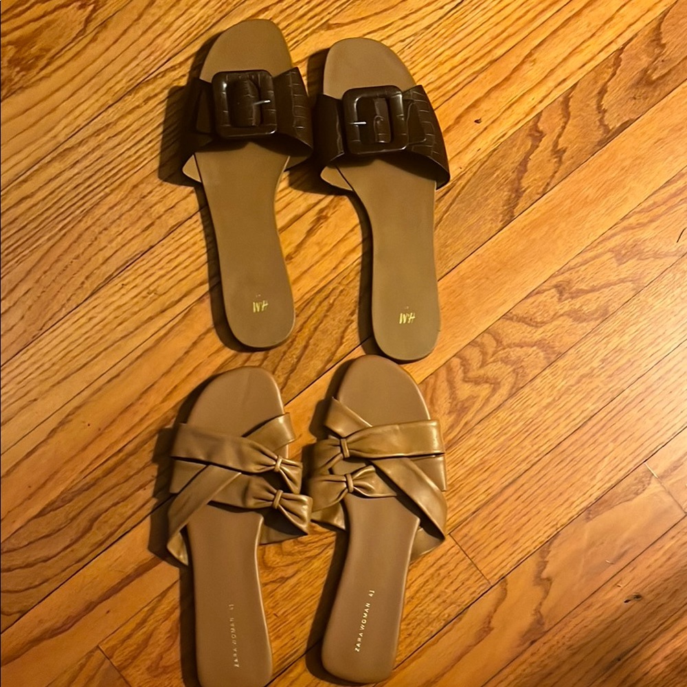 Zara and HM flats brown size 10